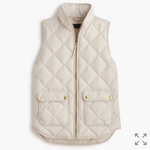 J.crew EXCURSION QUILTED DOWN VEST- BLEACHED SAND